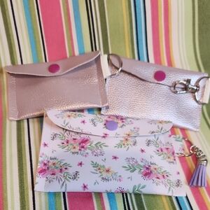 Floral and Metallic Key & Card Holder Set